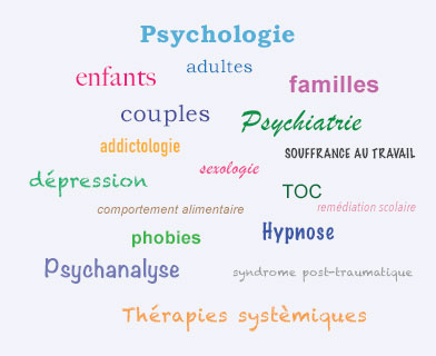 psychiatre, psychologue, sexologie, TCC, EMDR, PNL, phobies, dépression, TOC, psychologue pour enfants, souffrance au travail 